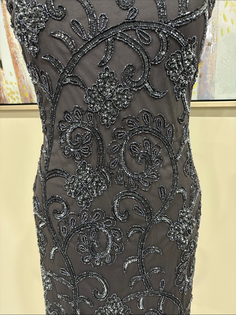 Embellished Black Beaded Sleeveless Flapper Cocktail Dress - Picture 6 of 16